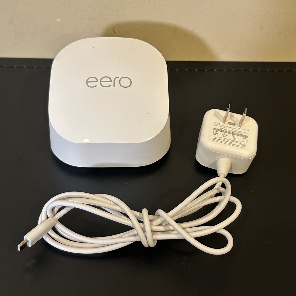 Amazon eero 6+ Mesh Wi-Fi 6 Router White Model R010001 with Power Adapter
